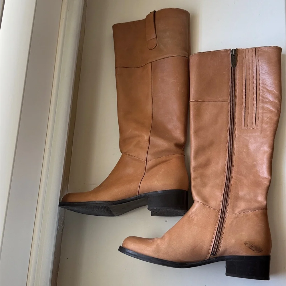 Duo Tan Leather Knee-High Boots
